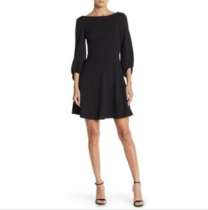 The Vanity Room Black A-Line V Back Puff Sleeve Flare Cocktail Dress Size XL